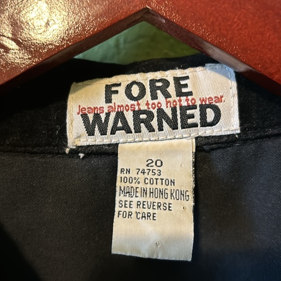 Fore Warned Brand / Made in Hongkong/ Size 20 - Picture 6 of 6